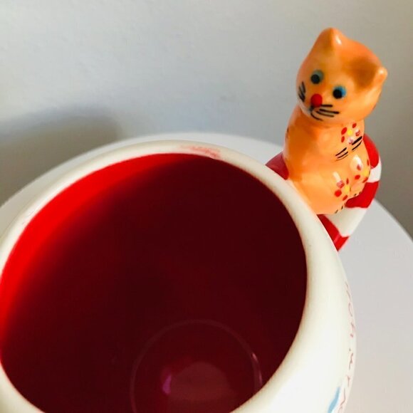 NWOT Cat Mugs 'Lovin You' Ceramic Kitty Sitting on Handle - Picture 7 of 7